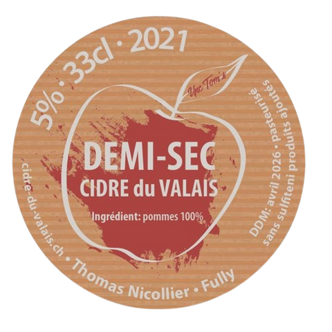 Cidrerie du Valais – Demi-Sec Craft Cider 33cl | 100% Natural, Sulfite-Free