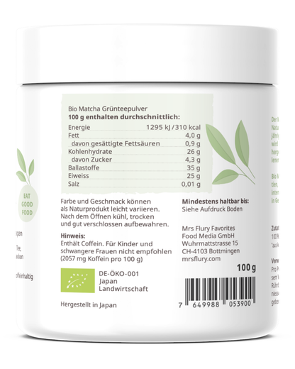 Bio Matcha Pulver aus Japan 100g