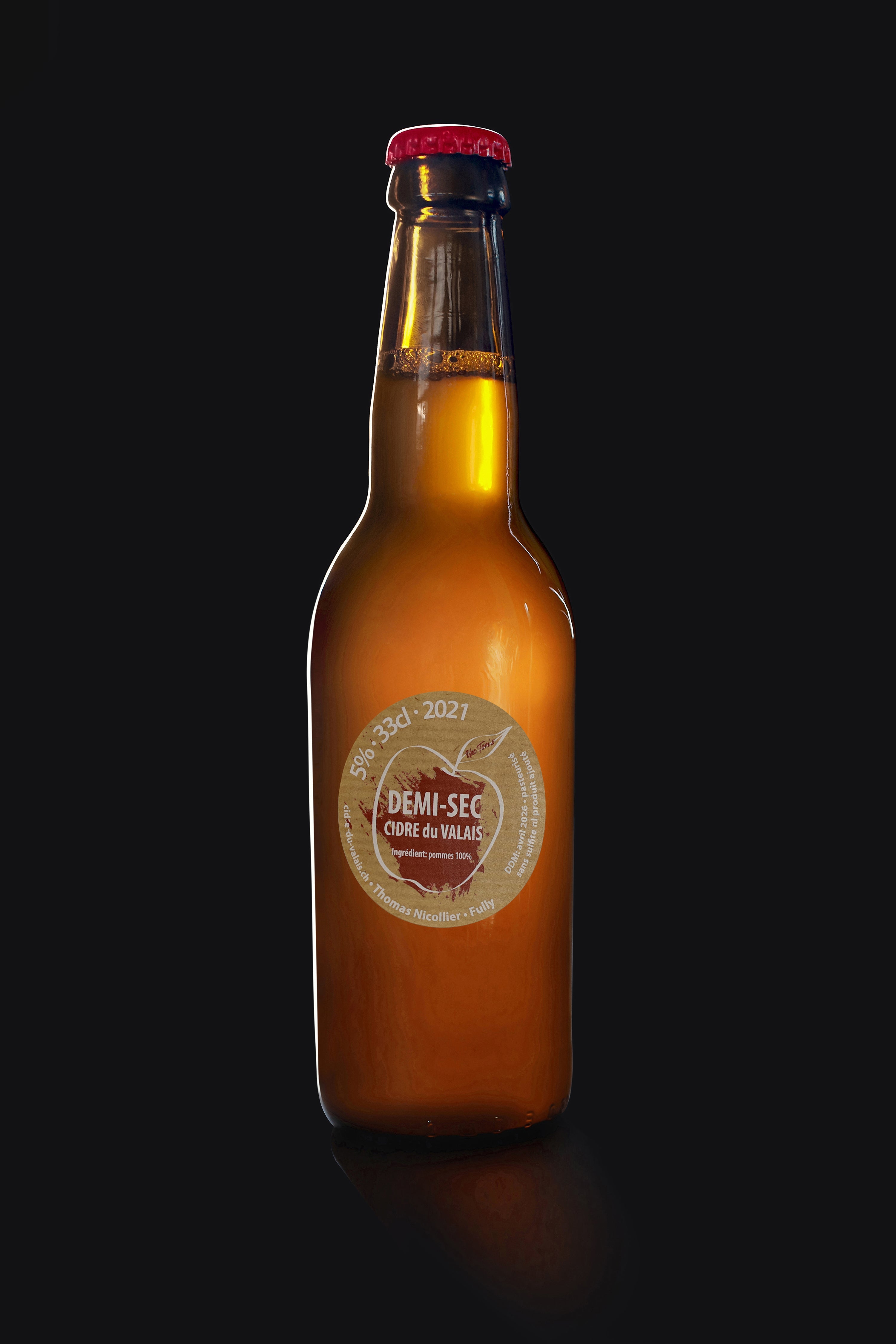 Cidrerie du Valais – Demi-Sec Craft Cider 33cl | 100% Natural, Sulfite-Free