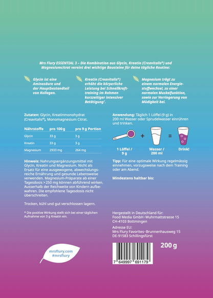 Essential 3 Nährstoffmischung - Kreatin Creavitalis®, Glycin und Magnesium