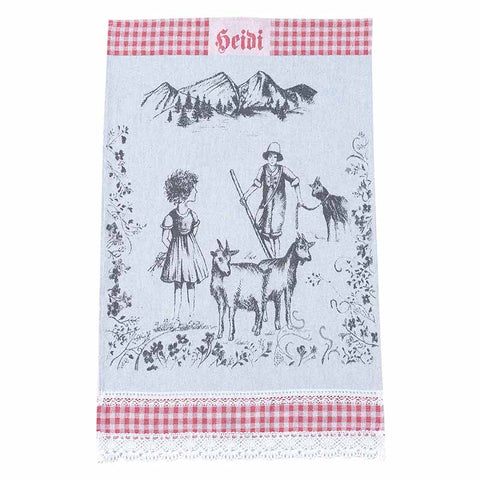KULTSCHTOFF Küchentuch HEIDI mit Spitzen, rot
