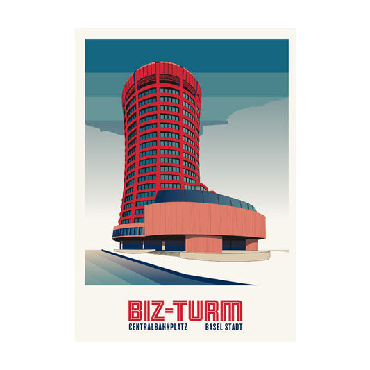 s.wert Postkarte Basel BIZ Turm, A6