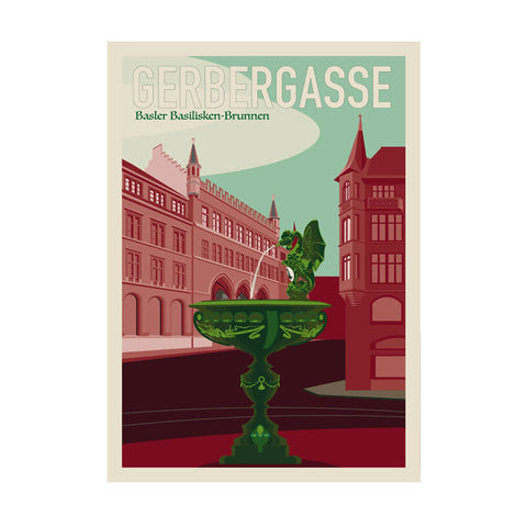 s.wert Poster Basel Gerbergasse Basilisk, A3
