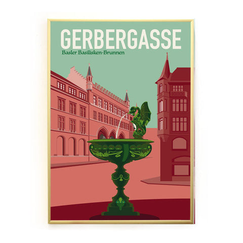 s.wert Poster Basel Gerbergasse Basilisk, A2
