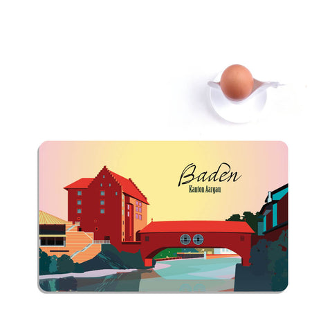 s.wert Frühstücksbrett Aargau Baden Landvogteischloss, 23.3 x 14.3 cm