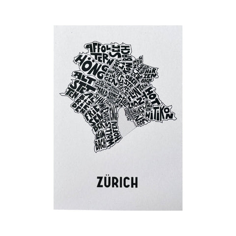 Atelier Avantgarde Postkarte A6 Zürich Schwarz