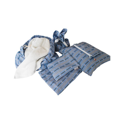 KULTSCHTOFF Wäschesack Edelweiss blau, klein, 30 lt.