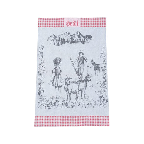 KULTSCHTOFF Geschirrtuch Heidi, Weiss-Rot