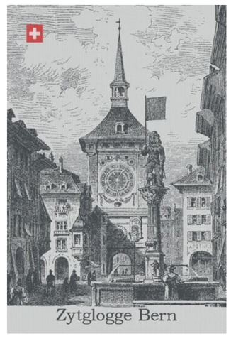 KULTSCHTOFF Küchentuch Zytglogge Bern, Grau