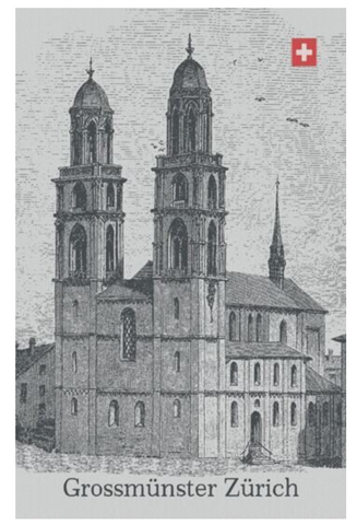 KULTSCHTOFF Küchentuch Grossmünster Zürich Scherli, Grau