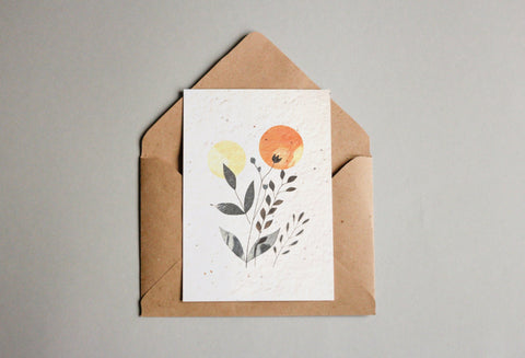 Postkarten aus Samenpapier - Floral Illustrationen