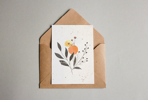 Postkarten aus Samenpapier - Floral Illustrationen