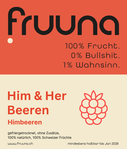 MINI - Him- & Her-Beeren: gefriergetrocknete Schweizer Himbeeren, 20g