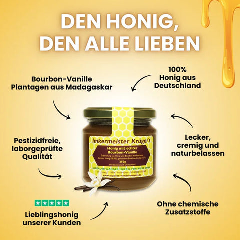 Honig mit echter Bourbon-Vanille 250g
