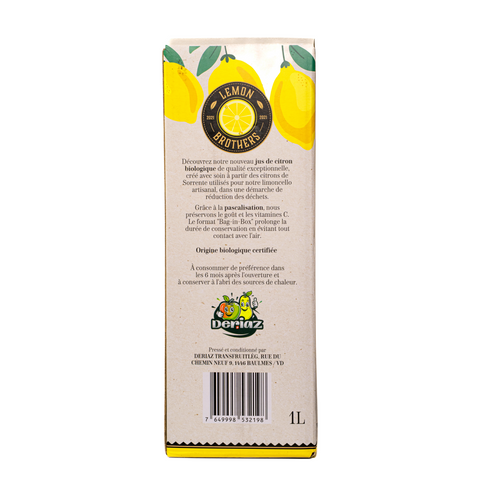 Jus de Citron Bio Pascalisé – 1L (Bag-in-Box)
