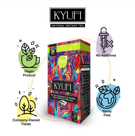 KYUFI Thé Noir Instantané À La Menthe - Sans Sucre
