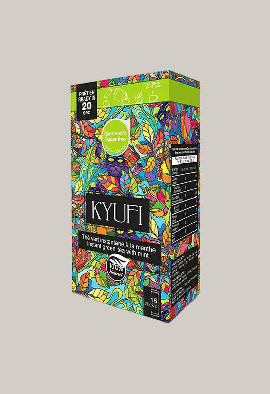 KYUFI Thé Vert Instantané À La Menthe - Sans Sucre