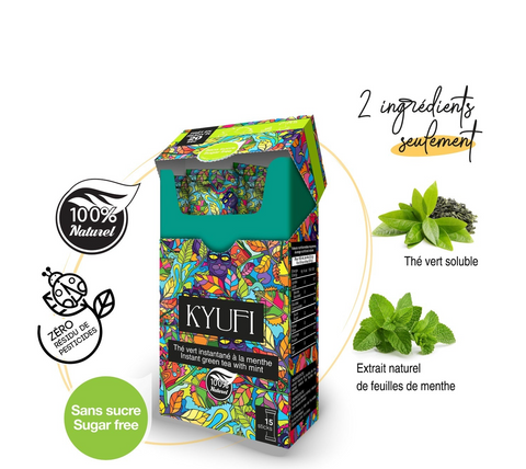 KYUFI Thé Vert Instantané À La Menthe - Sans Sucre
