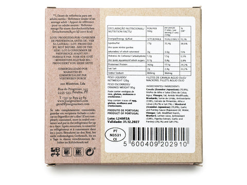 Jose Gourmet Makrelenfilet in Knoblauchöl, 120 gr