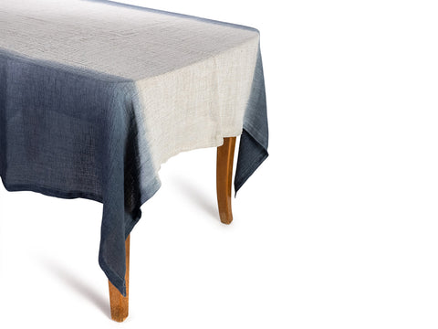 soñho Transiçao Tischdecke 160 x 260 Tie Dye blau