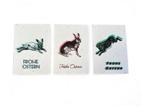 KARTENSET AUS SAMENPAPIER - Frohe Ostern