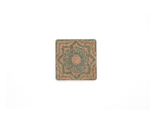 soñho Cortiça Azulejo Kork Untersetzer 4er Set, 10 x 10 cm