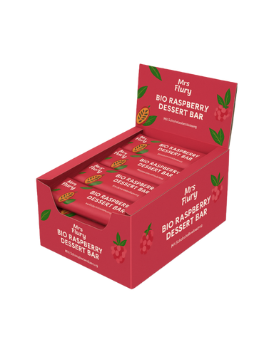 Bio Raspberry Dessert Bar 50 g Box 12 Stück fruchtig, schokoladig, natürlich gut⚠️Produkt wird ungekühlt verschickt⚠️