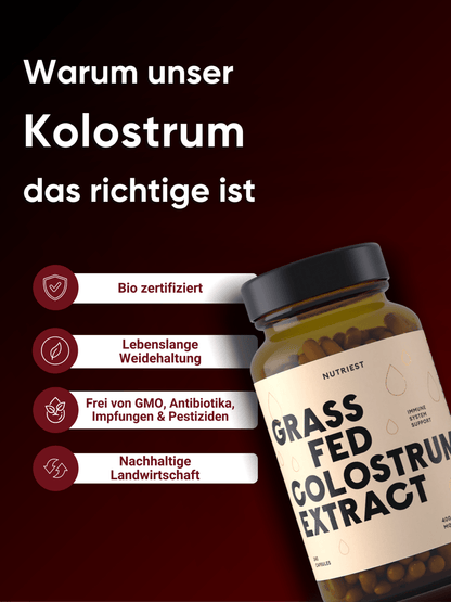 Colostrum Kapseln – Bio Rinder-Kolostrum Extrakt, grasgefüttert