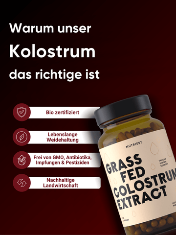 Colostrum Kapseln – Bio Rinder-Kolostrum Extrakt, grasgefüttert